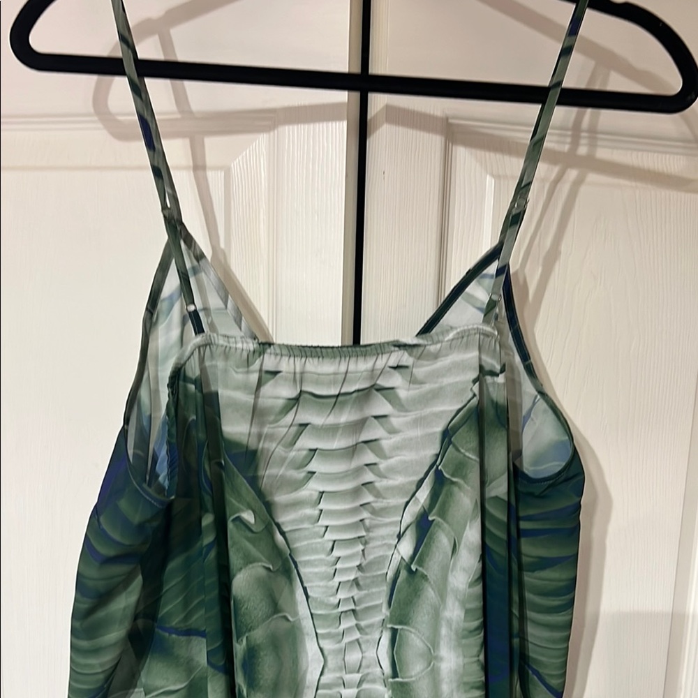 Green Maxi Sundress with Spaghetti Straps - Picture 5 of 5